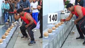 Image of: Kerala’s Abheesh P Dominic Sets Jaw‑Dropping Guinness Record: 122 Coconuts in 60 Seconds