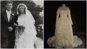Image of: Woman Crafts Wedding Dress from WWII Parachute That Saved Husband