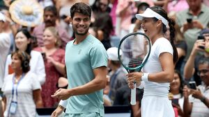 Image of: The Dynamic Duo: Carlos Alcaraz and Emma Raducanu Shine at the US Open
