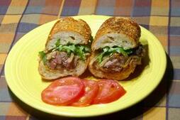 Image of: Flavorful Steak Sandwich with Mushroom and Onion