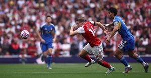 Image of: Viktor Gyokeres Shines Brightly for Arsenal in Debut Match