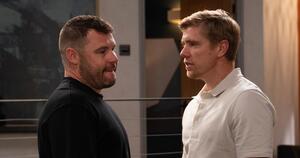 Image of: Robert's Heartfelt Confession to Aaron in Emmerdale's ITVX Preview