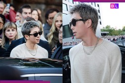 Image of: BTS RM Dazzles at Milan Fashion Week with Stunning Look