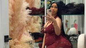 Image of: Cardi B Dazzles in a Striking Cutout Birthday Dress