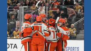 Image of: Jacob Trouba's Overtime Goal Secures Ducks' Thrilling Win Over Golden Knights