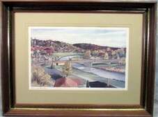 Image of: Exploring the Beauty of Autumn: Carl Johnson's Galena River Lithograph